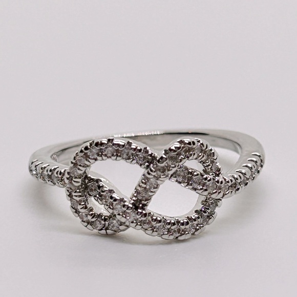 925 Stamped Sterling Silver Infinity CZ Ring - Picture 6 of 9